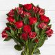 ruby red roses with lilies for anniversary birthday celebratory congratulatory well wishes from SINDH PUNJAB to ALABAMA ALASKA