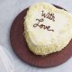 Anniversary birthday halal heart shaped vanilla cake