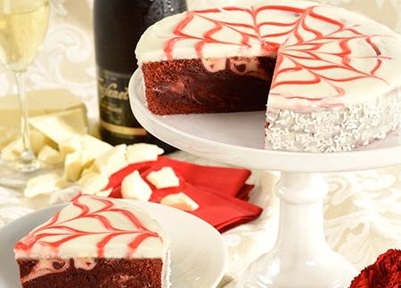 anniversary birthday romance celebration congratulations red velvet brownie cake from Hyderabad Nawabshah Thatta to USA