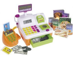 Cash register toy with credit cards