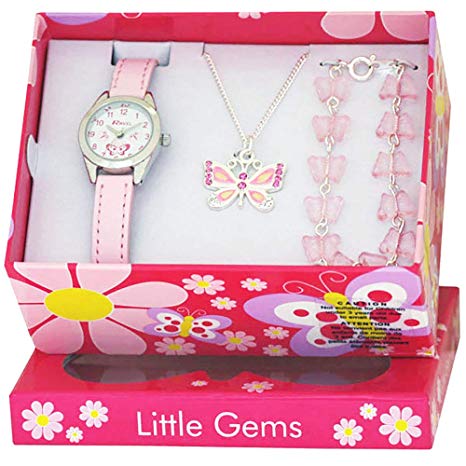 Butterfly Watch And Silver Plated Jewellery Set Birthday Gift For