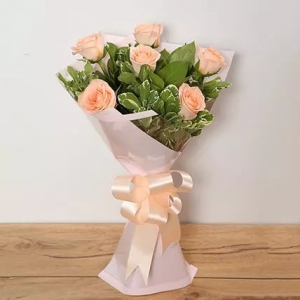 6-peach-roses-birthday-anniversary-flowers-karachi-lahore-islamabad-to-jeddah-saudi-arabia