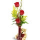 rose-trio-deep-red-roses-Flowers to Toronto, Mississauga, Ontario, Alberta, Calgary, Hamilton, Ottawa, Montreal, Winnipeg allover Canada from Karachi, Lahore, Islamabad Pakistan