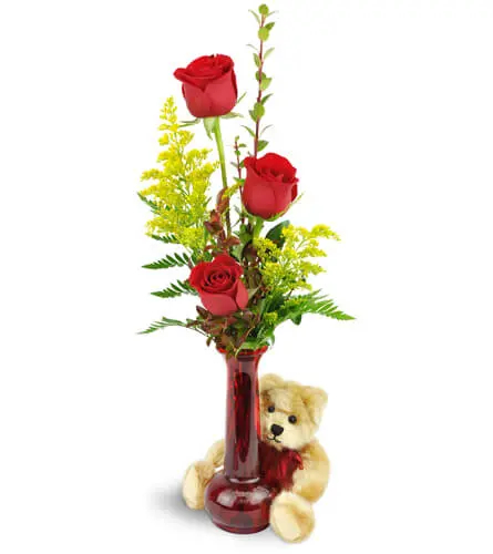 rose-trio-deep-red-roses-Flowers to Toronto, Mississauga, Ontario, Alberta, Calgary, Hamilton, Ottawa, Montreal, Winnipeg allover Canada from Karachi, Lahore, Islamabad Pakistan