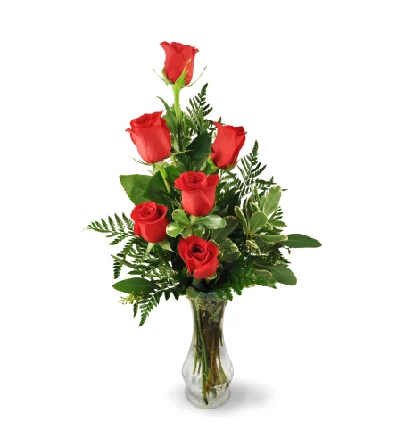 six-red-roses-flowers-Flowers to Toronto, Mississauga, Ontario, Alberta, Calgary, Hamilton, Ottawa, Montreal, Winnipeg allover Canada from Karachi, Lahore, Islamabad Pakistan