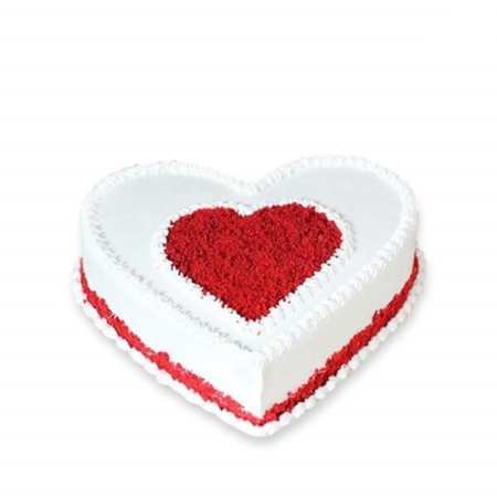 Sweet Red Velvet Heart Shaped Cake